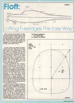 Floft:
FIGURE 1
Lofting Fuselages The Easy Way
When I got my first computer in 1980,
one of my maiden projects was to write
a