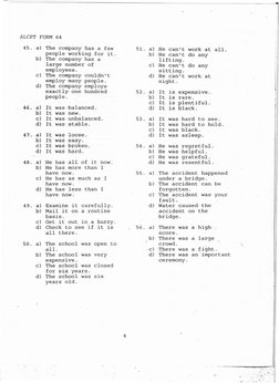 ALCPT
FORM
64
45. a) The
company
has a few
people
working, for
it.
b) The
company
has a
large
number
of
employees.
c) The
com