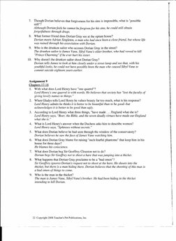 Dorian Gray Study Guide Answers | PDF