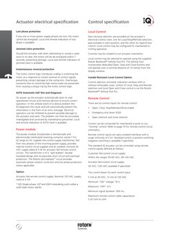 6
Actuator electrical specification
Control specification
Lost phase protection
If any one or more power supply phases are lo