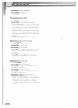 Activity 6, p27: students' own answers. 
Activity 1, p28: 1 D; 2A; 38; 4D; SB 
Activity 2, p28: 1 B; 2(; 30; 4A 
Activity 1,