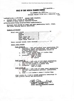 Sharon Tate Autopsy Report Overview | PDF