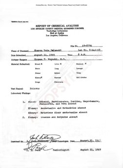 Sharon Tate Autopsy Report Overview | PDF