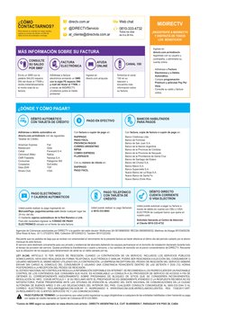 AYUDA 
ONLINE 
Ingrese en 
directv.com.ar/ayuda
Envíe un SMS con la 
palabra SALDO espacio 
DNI del titular al 77999 y 
recib