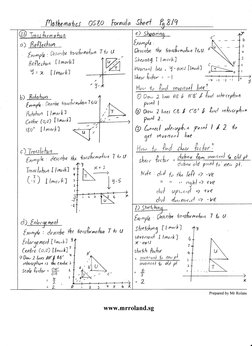 Mathematics 0580 Formula Sheet | PDF