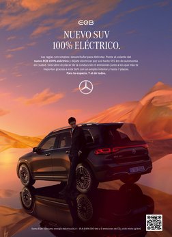 NUEVO SUV
100% ELÉCTRICO.
Las reglas son simples: desenchufar para disfrutar. Ponte al volante del
nuevo EQB 100% eléctrico y