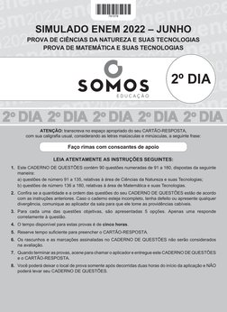 SIMULADO ENEM 2022 – JUNHO
PROVA DE CIÊNCIAS DA NATUREZA E SUAS TECNOLOGIAS
PROVA DE MATEMÁTICA E SUAS TECNOLOGIAS
2º DIA
LEI