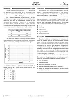 3
simulado
CN - 2º dia | Simulado ENEM 2022
Questão 94 	
A reação dos elementos genéricos A e B é utilizada em 
um laboratóri