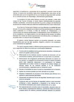 ~ 
seguridad, la insuficiencia o precariedad de la seguridad y previsión sociaJ de las 
fuerzas, el avance del narcotráfico h