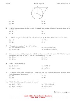 Class 10 Maths Sample Paper 2024-25 | PDF | Circle | Elementary Mathematics