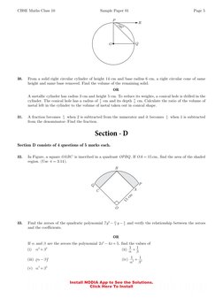 Class 10 Maths Sample Paper 2024-25 | PDF | Circle | Elementary Mathematics
