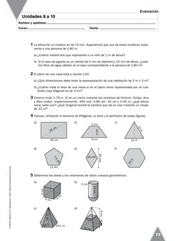 © GRUPO ANAYA, S.A., Matemáticas 2° ESO. Material fotocopiable autorizado.
Nombre y apellidos: ..............................
