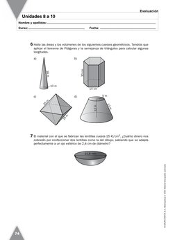 © GRUPO ANAYA, S.A., Matempaticas 2.° ESO. Material fotocopiable autorizado.
Nombre y apellidos: ............................