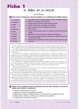 NIVEL B2. AVANZA
[cincuenta y nueve]
59
Ficha 1
A
Antes de leer el fragmento, relaciona las palabras con su definición para f