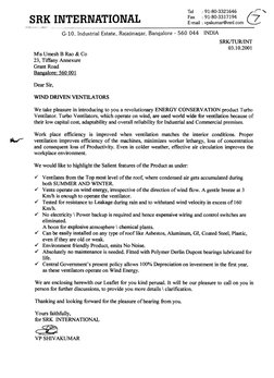 "
Tel: 
91-80-3321646
CZ r 
Fax: 
91-80-3317194 
.
E-mail 
: vpskumar@vsnl.com 
7
G-10. Industrial 
Estate, Rajajinagar, 
Ban