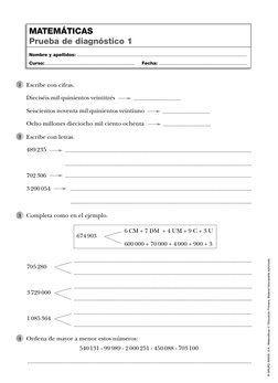© GRUPO ANAYA, S.A., Matemáticas 4.º Educación Primaria. Material fotocopiable autorizado.
Nombre y apellidos: ..............