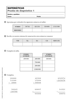 © GRUPO ANAYA, S.A., Matemáticas 4.º Educación Primaria. Material fotocopiable autorizado.
Completa la tabla.
7 
Completa.
6