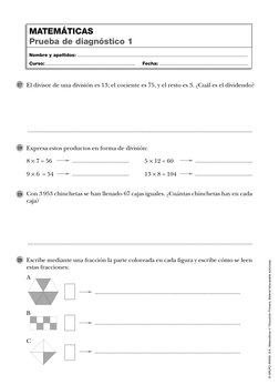 © GRUPO ANAYA, S.A., Matemáticas 4.º Educación Primaria. Material fotocopiable autorizado.
Escribe mediante una fracción la p