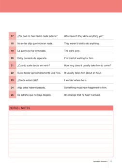 NOTAS / NOTES
Translation Booklet 6
5
17
¿Por qué no han hecho nada todavía?
Why haven’t they done anything yet?
18
No se les
