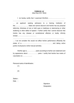 Medical Certificate Form 42 Template | PDF