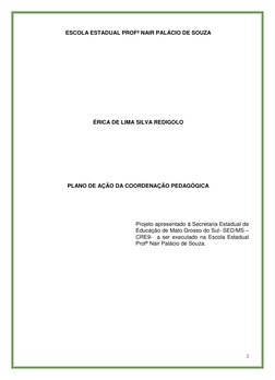 2 
ESCOLA ESTADUAL PROFª NAIR PALÁCIO DE SOUZA  
 
 
 
 
 
 
 
 
 
 
 
 
 
ÉRICA DE LIMA SILVA REDIGOLO