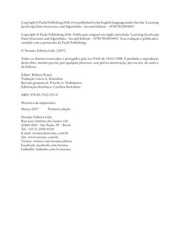 Copyright © Packt Publishing 2016. First published in the English language under the title ‘Learning 
JavaScript Data Structu