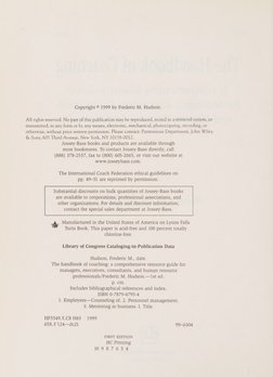 Copyright © 1999 by Frederic M. Hudson. 
All rights reserved. No part of this publication may be reproduced, stored in a retr