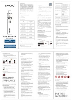 SMOK Vape Pen V2 User Manual | PDF | Electronics