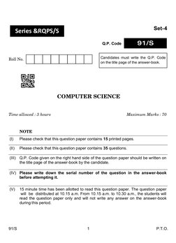 Class 12 Computer Science Exam Paper | PDF | Sql | Databases