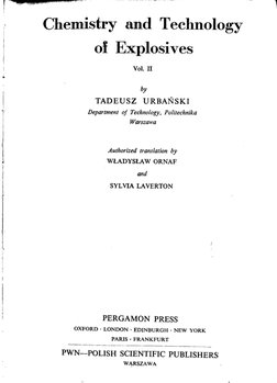 Chemistry and Technology of Explosives Vol 2 by Urbanski PDF | PDF