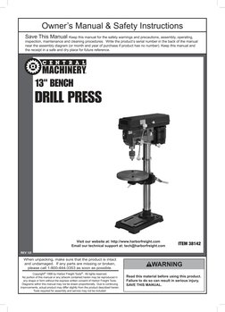 Drill Press Safety and Operation Manual | PDF | Electrical Connector ...