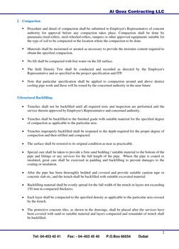 Backfilling and Compaction Method Statement | PDF | Specification ...