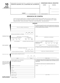 10
MINISTERIO DE EDUCACION Y JUSTICIA DE LA NACION
REGISTRO NACIONAL DE LA PROPIEDAD DEL AUTOMOTOR
RESERVADO PARA EL REGISTRO