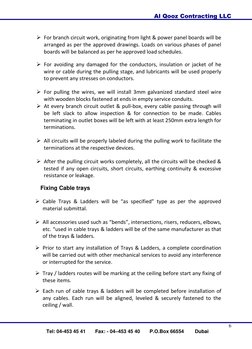 Al Qooz Contracting LLC 
 
Tel: 04-453 45 41       Fax: - 04–453 45 40       P.O.Box 66554        Dubai  
6 
 
 
 For branch