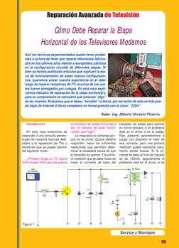 Service y Montajes
29
Reparación Avanzada de Televisión
Cómo Debe Reparar la Etapa
Horizontal de los Televisores Modernos
Aún