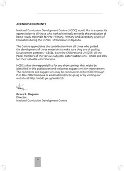 iv
ACKNOWLEDGEMENTS
National Curriculum Development Centre (NCDC) would like to express its 
appreciation to all those who wo