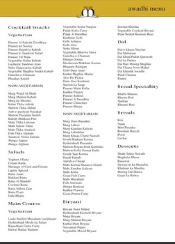 Awadhi Cuisine Cocktail Menu | PDF