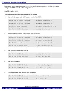 MIPS Debugger and Trace
     10     
CPU specific Implementations  
©1989-2016 Lauterbach GmbH
Example for Standard Breakpo