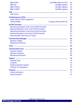 MIPS Debugger and Trace
     3     
  
©1989-2016 Lauterbach GmbH
                  MMU.SCAN
Load MMU table from CPU
53