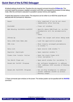 MIPS Debugger and Trace
     6     
Quick Start of the EJTAG Debugger  
©1989-2016 Lauterbach GmbH
Quick Start of the EJTAG