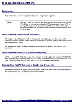 MIPS Debugger and Trace
     9     
CPU specific Implementations  
©1989-2016 Lauterbach GmbH
CPU specific Implementations