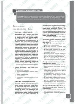 7
Prescrição: A prova de gramática e interpretação do vestibular da Fuvest segue tendências 
bem atuais, trabalhando essencia