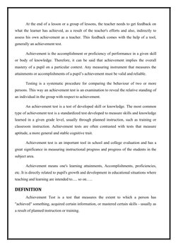 Construction and Characteristics of Achievement Tests | PDF | Test ...