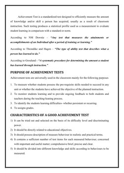 Construction and Characteristics of Achievement Tests | PDF | Test ...