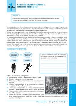 4.o de secundaria
7
Colegio Bertolt Brecht
Ciencias Sociales
1
TEMA
Crisis del imperio español y
reformas borbónicas
Objeti v