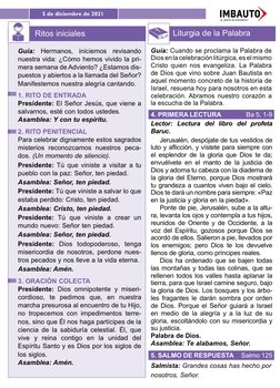º
Liturgia de la Palabra
Guía: Cuando se proclama la Palabra de 
Dios en la celebración litúrgica, es el mismo 
Cristo quien