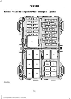 Caixa de fusíveis do compartimento do passageiro - 4 portas
154
Fiesta (CCM, CCT) Brazil, Vehicles Built From: 28-03-2016, pt