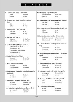 S
T
A
N
L
E
Y
1.I haven't seen Jenny ... last month.
a) for 
b) since
c) 
from 
d) until
2. Have you seen James ... the last