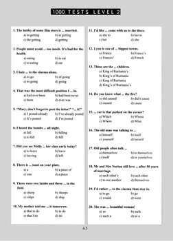 1000 
T E S T S 
L E V E L 2
1. The hobby of some film stars is ... married.
a) to getting 
b) in getting
c) the getting 
d)