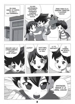 4
en casa, 
sebas le cuenta 
su idea a 
sus hermanos...
¡si nos 
esforzamos,
nosotros 
podríamos 
comprar 
nuestra tele 
nuev